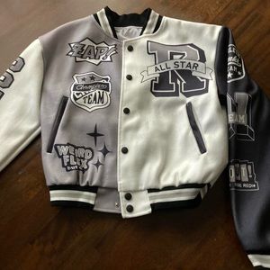 Grey & White Varsity Jacket